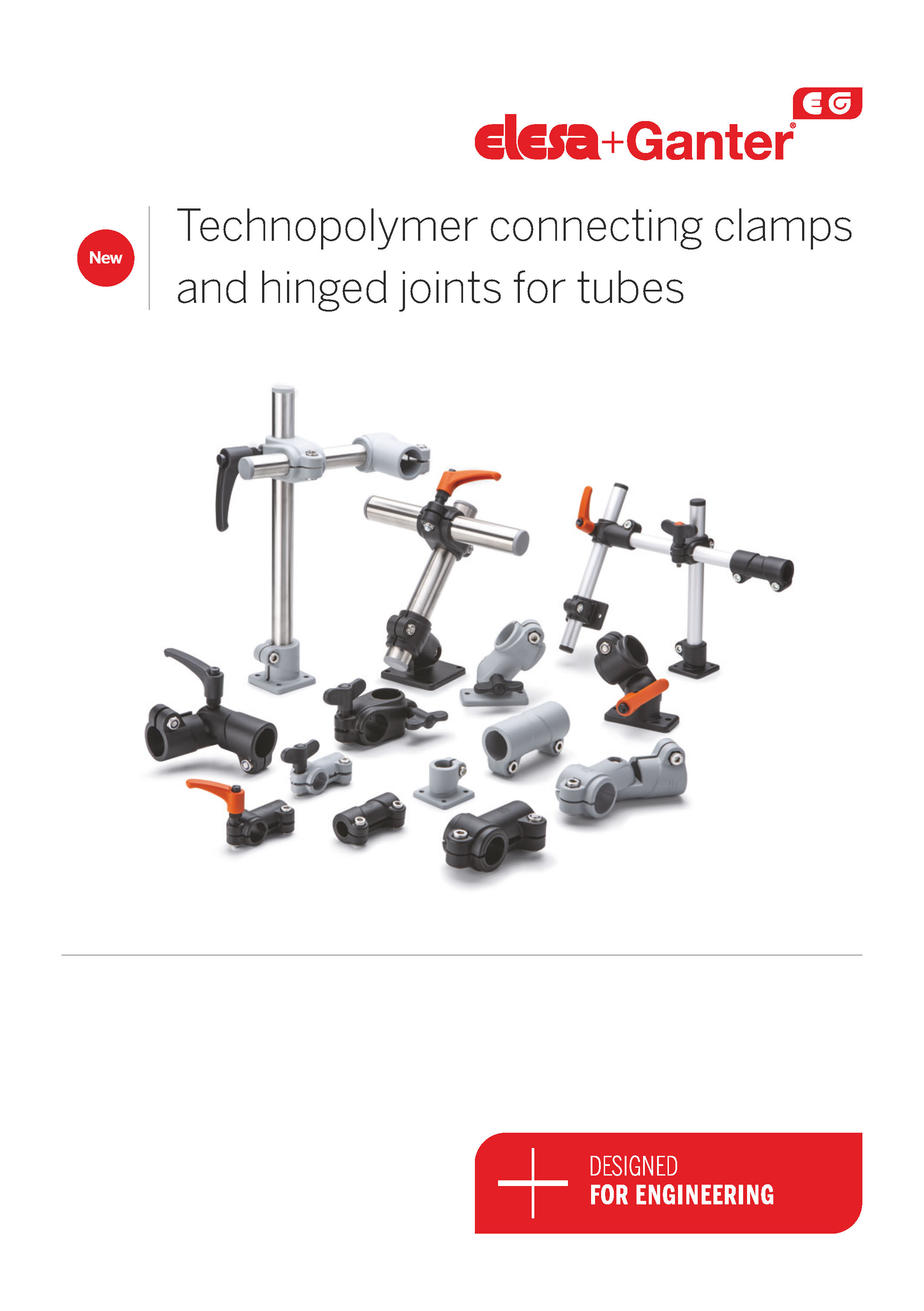 Elesa+Ganter - Technopolymer connecting clamps and hinged joints for tubes